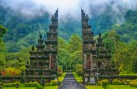 Gates to one of the Hindu temples in Bali in Indonesia